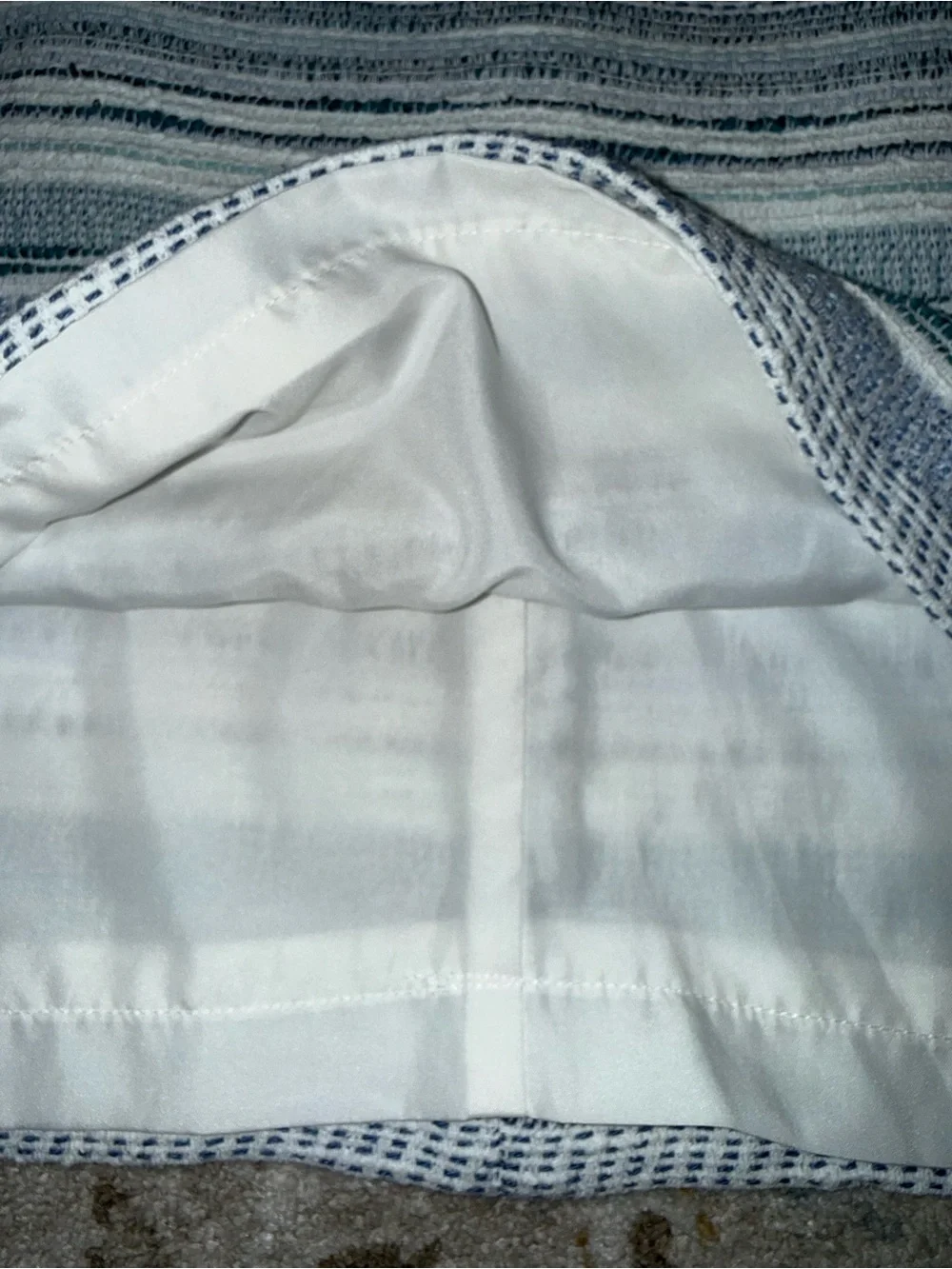 LOFT Striped Knit Mini Skirt in Blue and White